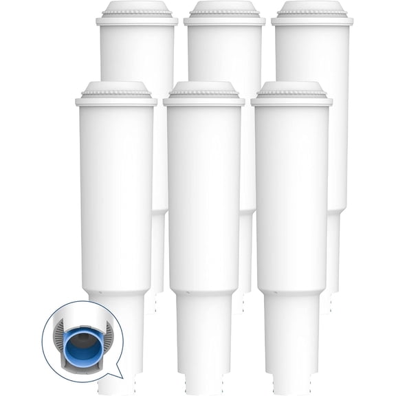 AQUA CREST 04C Coffee Water Filter, Replacement for Jura® Filter, 68739, 64553, Jura® Clearyl White Filter Cartridge, TÜV SÜD Certified, 6 Pack