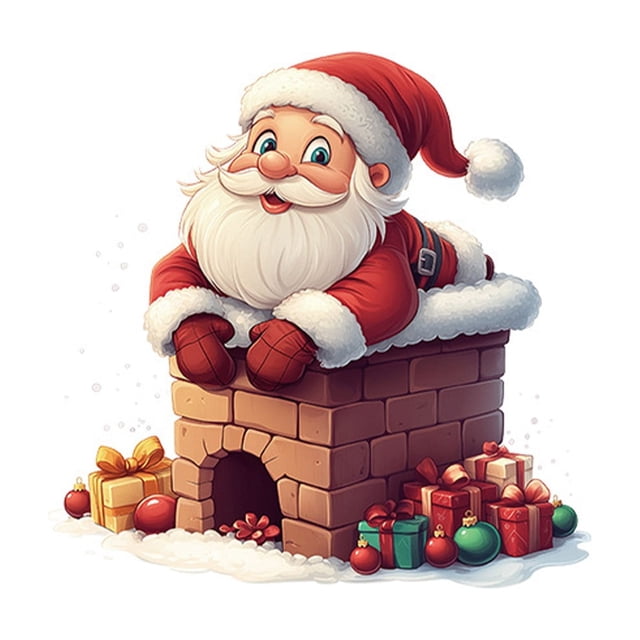 BotaniNest Santa Themed Wall Sticker For Festive – Unique Peel And Stick Character Wall Art For Home And Holiday Prep