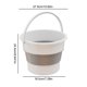 thumbnail image 2 of Cubo de almacenamiento de agua portátil plegable de 10 litros para viajes en casa () Blanco Gris, 2 of 2