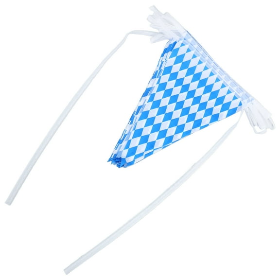 SWETRACE 1Set Oktoberfest Bavarian Pennant Banner Sky- Triangular Polyester Party Decoration 8M Length