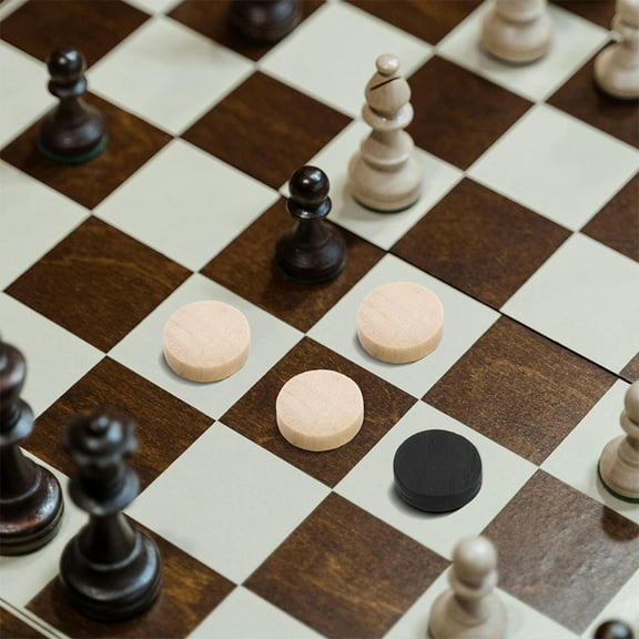 UPKOCH 60pcs Large Checkers Pieces Wooden Assorted Color Game For Parties