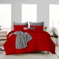 thumbnail image 1 of Dee's Collection Oversized King Size 3 Psc Microfiber Duvet Cover Solid -Blood Red, 1 of 6
