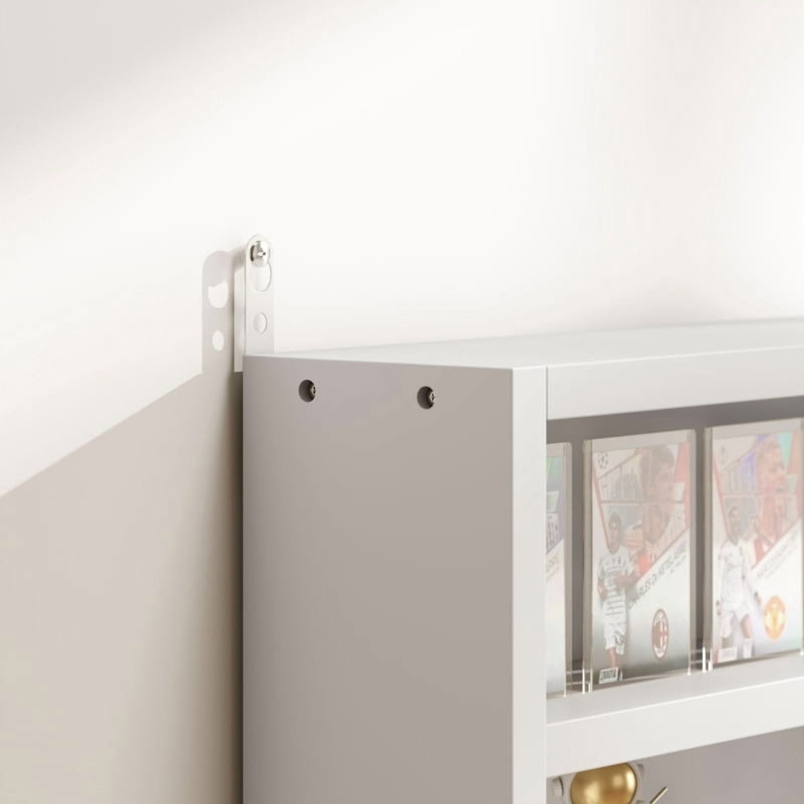 Alvantor 5-Tier Wall Display Storage Cabinet with Glass Doors & 4 Adjustable Shelves 23.6"x31.5" White