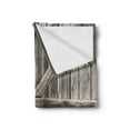 thumbnail image 2 of Rustic Soft Flannel Fleece Throw Blanket, Old Wooden Door with Planks Rustic Country Life Themed Architecture Building Doorway, Cozy Plush for Indoor and Outdoor Use, 70" x 90", Taupe, by Ambesonne, 2 of 5
