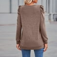 thumbnail image 6 of Samickarr Pullover Sweaters For Women Fall Sweatshirt Tunic Tops For Women To Wear With Leggings Women Casual Long Sleeve Solid Lightweight Round Neck Folded Tunic Tops, 6 of 8