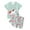 07-Mint Green, variant on oqasdz Girls Summer Outfits Casual Cartoon Horse Print Short Sleeve Shorts Set Comfortable For Toddler Kids Daily Wear Activities/7-8 Years