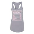 thumbnail image 2 of Wild Bobby Breast Cancer Survivor Nutrition Facts Breast Cancer Awareness Women Racerback Tank Top, Heather Grey, Medium, 2 of 6