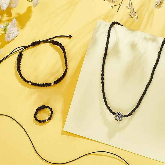 100 Yards 0.8mm Nylon Beading String Wind Chime Cord Replacement Nylon Thread for Bracelet Chinese Knotting Cord Black Kumihimo Macrame Cord Lift Shade Cord for Blind Windows