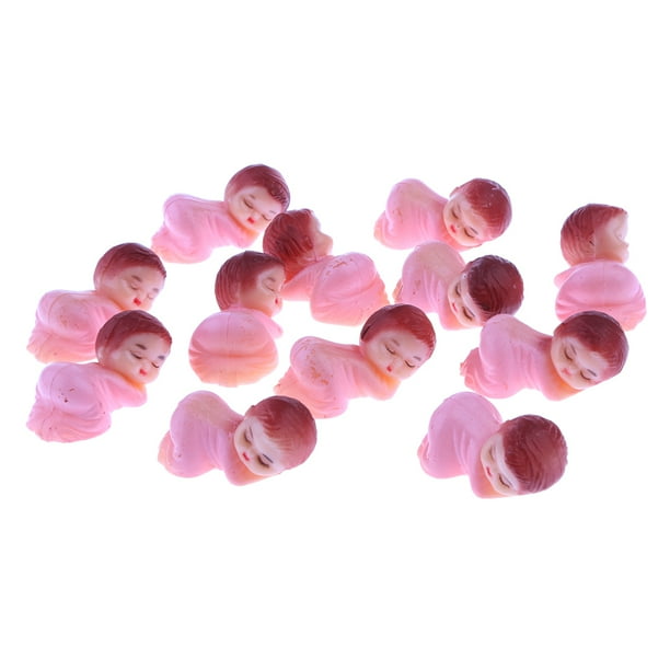 24 piezas mini bebé de dormir figuras de fiesta de bienvenida a la fiesta del bebé Filler rosa Sunnimix Decoración de la tabla del favor de partido