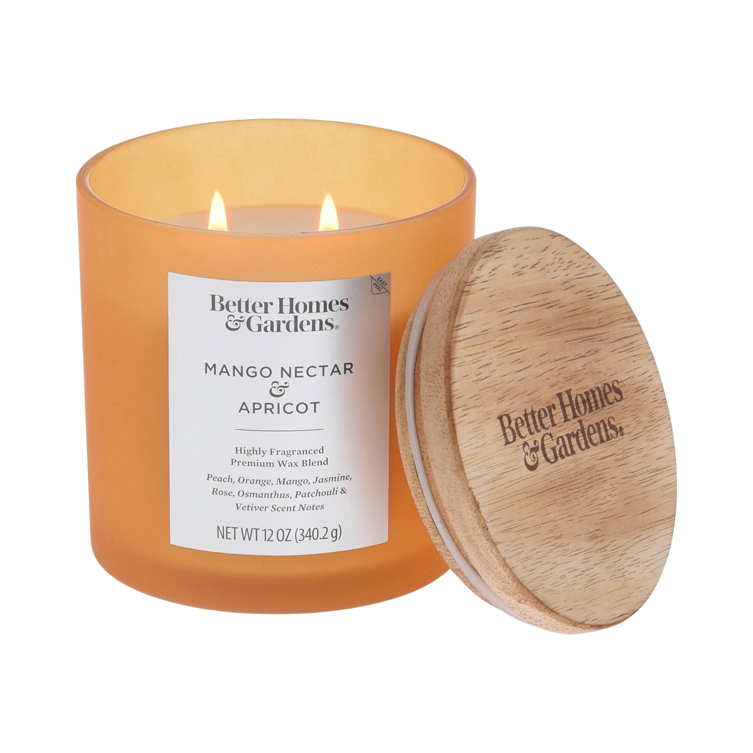 Better Homes & Gardens 12oz Mango Nectar & Apricot Scented 2-Wick Frosted Jar Candle - image 3 of 5
