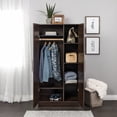 thumbnail image 2 of Prepac Elite 32" Storage Cabinet Armoire, Brown Storage Cabinet, Linen Cabinet, Wardrobe Cabinet with Hanging Rail and Shelves 21" D x 32" W x 65" H, EESW-3264-K, 2 of 16