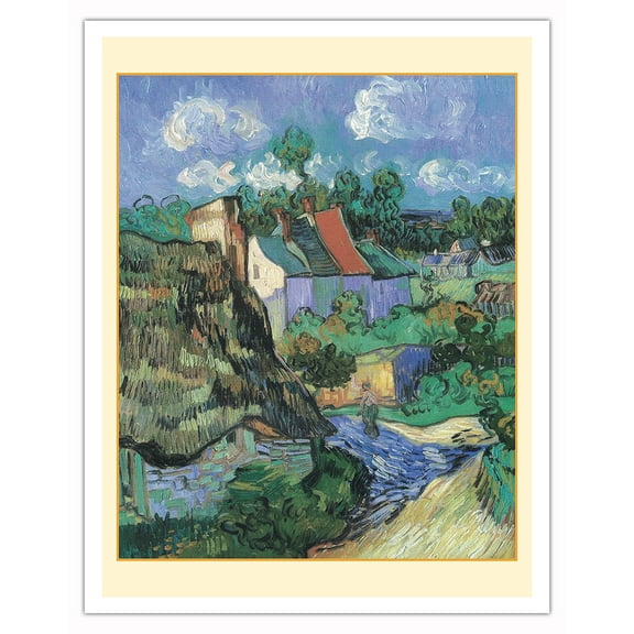 House At Auvers, France - From an Original Color Painting by Vincent Van Gogh c.1890 - Fine Art Matte Paper Print (Unframed) 11x14in