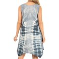 thumbnail image 2 of Sakkas Lunna Women's Casual Sleeveless Hi-low V-neck Knit Tie-dye Dress Cover-up - Grey - L-XL, 2 of 5