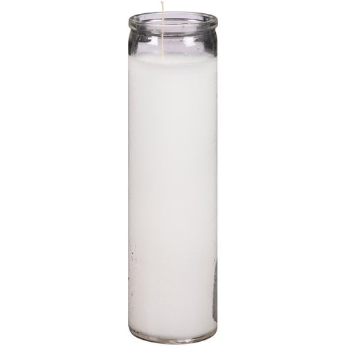 Rosary Solid White Wax Candle, Tall