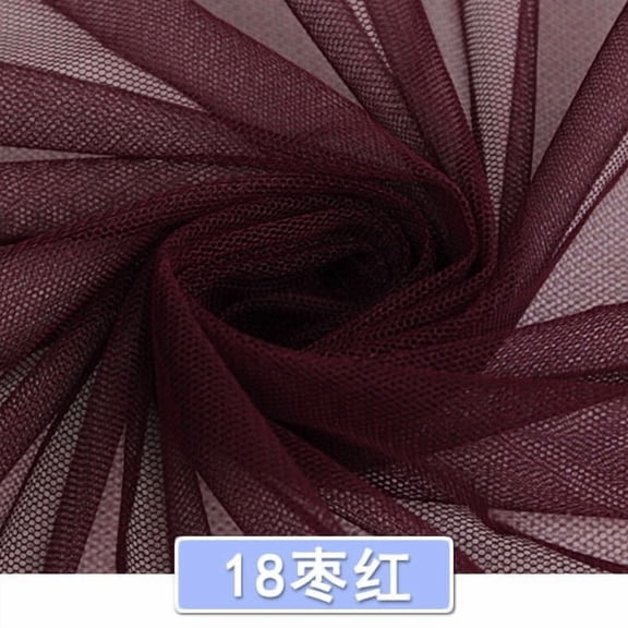 ERDOUY 39" × 63" Breathable Polyester Mesh Netting Tulle Fabric, Versatile Sewing Craft Material for Apparel, Mosquito Nets & DIY Craft Projects, ,Dark Red