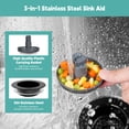thumbnail image 2 of CADOVE 3 In 1 Kitchen Sink Drain Strainer and Stopper Combo, Stainless Steel Metal Pop Up Sink Stopper, Anti-Clogging Basket Strainer with Foldable Handle for US Standard 3-1/2" Drain, Matte Black, 2 of 8
