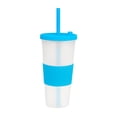 thumbnail image 2 of Vaso plástico de doble pared con acabado frosty, manga de silicón azul 10 x 20.5, 2 of 3