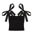 thumbnail image 5 of Women Lace Up Bow Summer Casual Low Cut Bodycon Backless Vest, 5 of 5