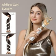 7-in-1 Hair Dryer Brush Set with Diffuser & Concentrator - Professional Ionic Hot Air Styler with Auto-Wrap Curler for Straight, Wavy & Curly Hair, Includes Storage Case
