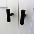 thumbnail image 4 of Alpine Hardware Solid Euro Style Bar Handle Pull | 10Pack ~1 3/4" Length | Heavy Stainless Steel T-Knob Pull with a Matte Black Finish | Cabinet Hardware, 4 of 6