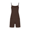 thumbnail image 4 of DDAPJ pyju Women's Fashion Short Overall 2023,Women's Casual Sleeveless Rompers Loose Spaghetti Strap Shorts Jumpsuit with Pockets, 4 of 4