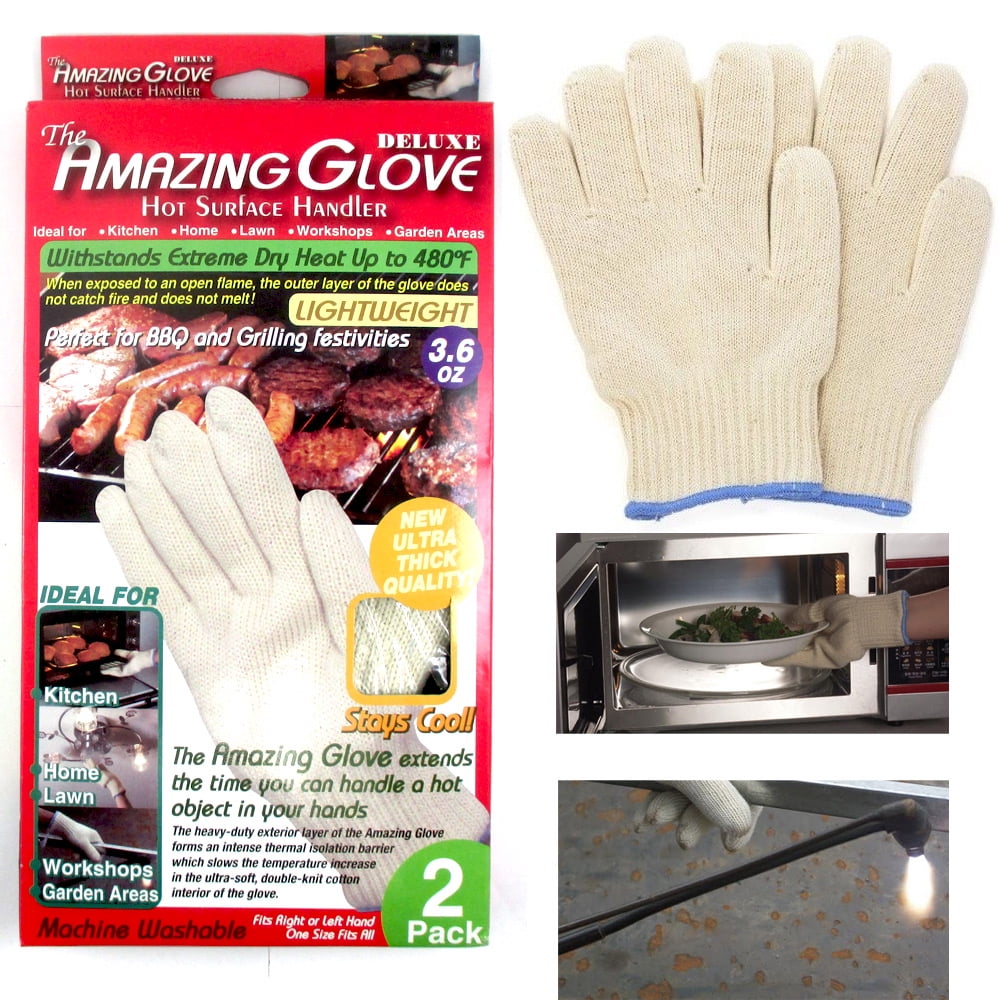 The Amazing Glove, 2 Pack, Heat Proof Oven Mitt Glove