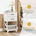 thumbnail image 3 of May in Color Tall Nightstand Set of 2, Side Table with 2 Drawers and Open Shelf Below, for Bedroom, Living Room, Home Office, White, 3 of 9