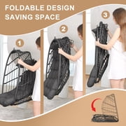 RADIATA Patio Hanging Egg Chair Without Stand, Foldable 5 Thick Cushion Wicker Rattan Egg Swing Chair, Indoor Outdoor Patio Porch Balcony Chair for Ceiling Tree Pergola Hanging, 350 lb, Dark Gray