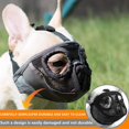 thumbnail image 3 of Boca de perro de boca corta - Boca de perro de cabeza de toro de malla transpirable ajustable, utilizada para morder, masticar y ladrar máscara de perro de entrenamiento, negro (ojo) M, 3 of 5