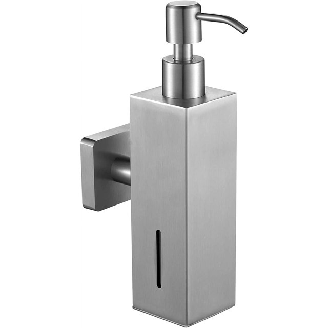 EcoNesxp ml Hand Sanitizer Container 5oz/250oz with Transparent Window for Bathroom Stainless Steel Wall Mounted Square