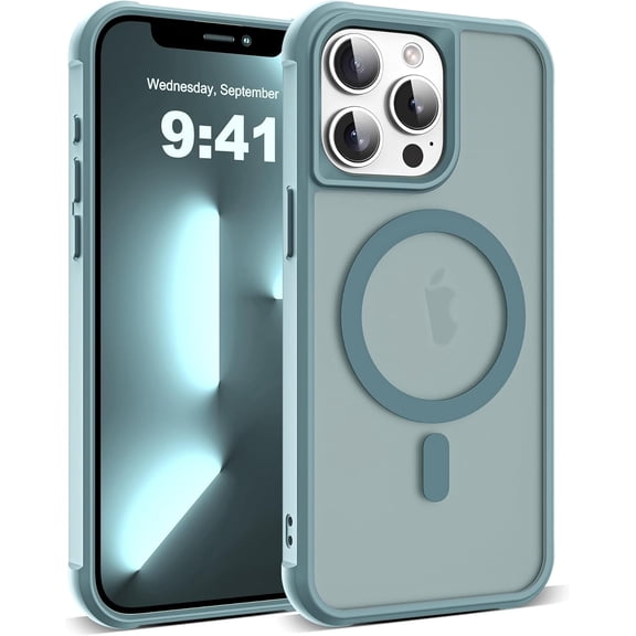 Compatible with iPhone 13 Pro Case Shockproof Translucent Magnetic 13 Pro Case 6.1" [Compatible with Mag-Safe][Great Grip Feeling][Military-Grade Drop Protection], Blue