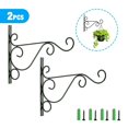 thumbnail image 4 of COSTYLE 2 Pack Hanging Brackets Wall Hooks with Screws for Plant Flower Pot Bird Feeder Lanterns, 4 of 5