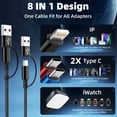 thumbnail image 3 of Cable de carga MPATIBY con doble puerto tipo C 4 en 2 para iWatch/iPhone, 3 of 7