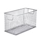 thumbnail image 4 of Organizador de cesta de almacenamiento de alambre de malla Organización de suministros de oficina Cesta de alambre Mesh Bin de almacenamiento abierto Plata, 4 of 8