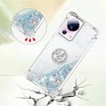 thumbnail image 5 of Glitter Clear Sparkly Bling Case for Xiaomi 13 Lite, Flowing Liquid Quicksand Cover with Diamond Ring Holder Case for Xiaomi 13 Lite  Silver, 5 of 14