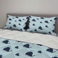 thumbnail image 2 of Cartoon Comforter & Sham Bedding Set, Nautical Fantasy Character with Funny Unicorn Whale, 3 pcs Duvet Set Microfiber Filling Quilt, 5 Sizes, Pale Blue Multicolor, by Ambesonne, 2 of 4