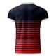 thumbnail image 4 of Camisas Manga Larga Hombre Camisa informal de manga corta con cuello de cremallera y estampado de rayas para hombre (Red, L), 4 of 5