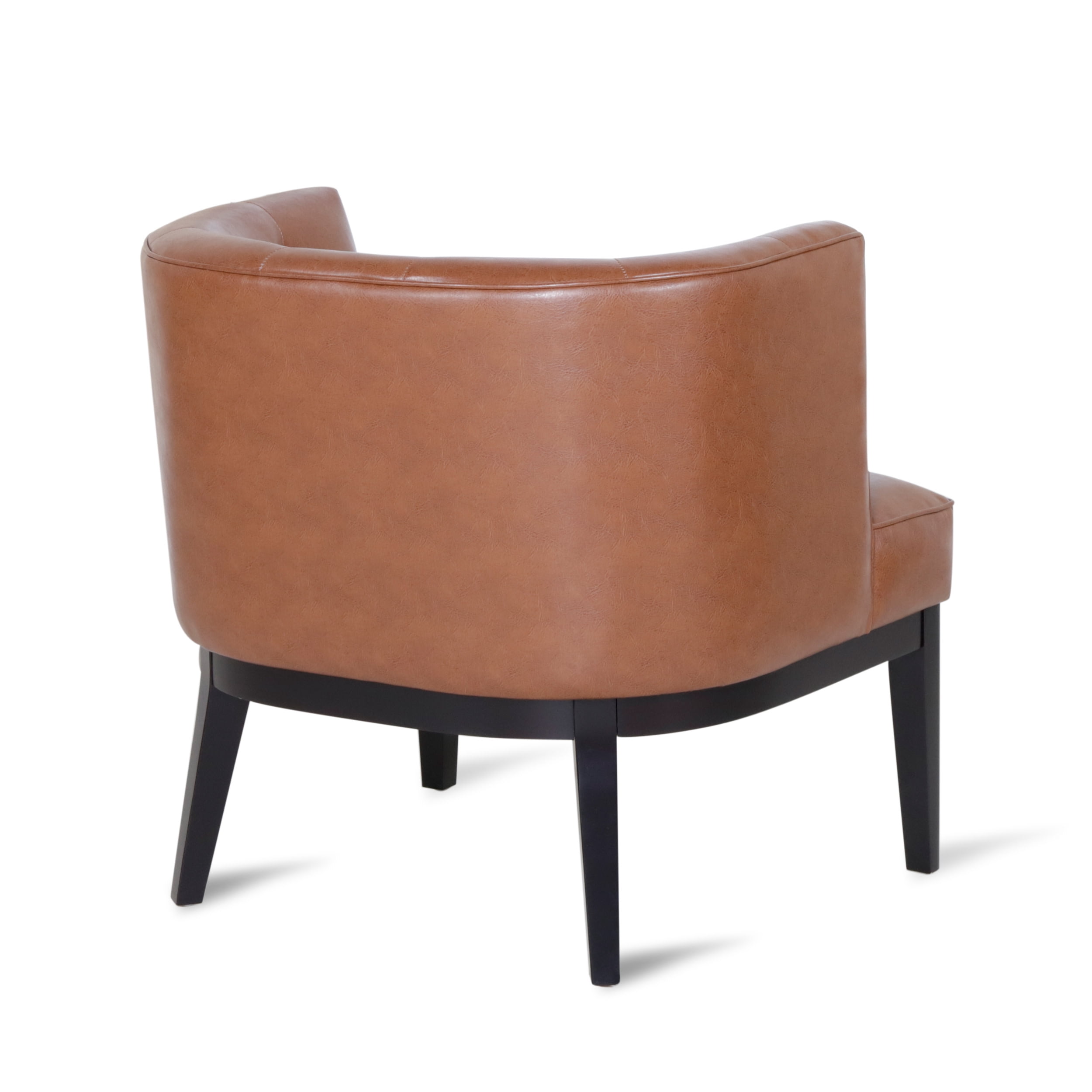Noble House Suncook Faux Leather Tufted Club Chair, Cognac Brown and Dark Brown