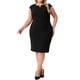 thumbnail image 5 of Vestido de tubo sin mangas de talla grande para mujer Agnes Orinda, con escote en V, casual, midi, con cremallera, 3X, negro, 5 of 8