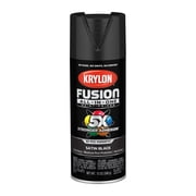 Krylon Fusion All-In-One, Satin, Black, 12 oz