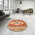 thumbnail image 4 of Ahgly Company Machine Washable Indoor Round Traditional Grapefruit Red Area Rugs, 3' Round, 4 of 7