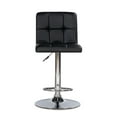 thumbnail image 4 of Linon Clayton Low Back Indoor Metal Pedestal Bar Stool with Adjustable Height and Swivel, Chrome/Black Faux Leather, 4 of 14