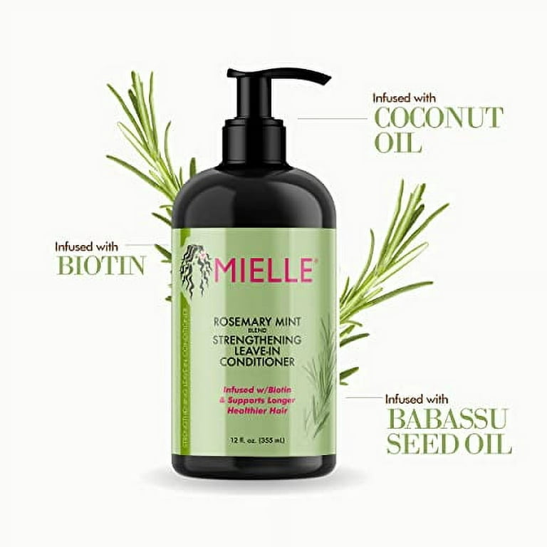 Mielle Organics Rosemary Mint Strengthening Leave-In Conditioner, Supports  Hair Strength, Smooth Conditioner for Dry and Crinkled Hair, Weightless