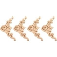 thumbnail image 3 of XIBUFE 2026 New Decorative Wood Molding 4 Pieces Wood Carved Corner Decorative Molding Wood Crafts Wood Carving Unpainted Decorative Rosette Molding for Decoration, 3 of 7