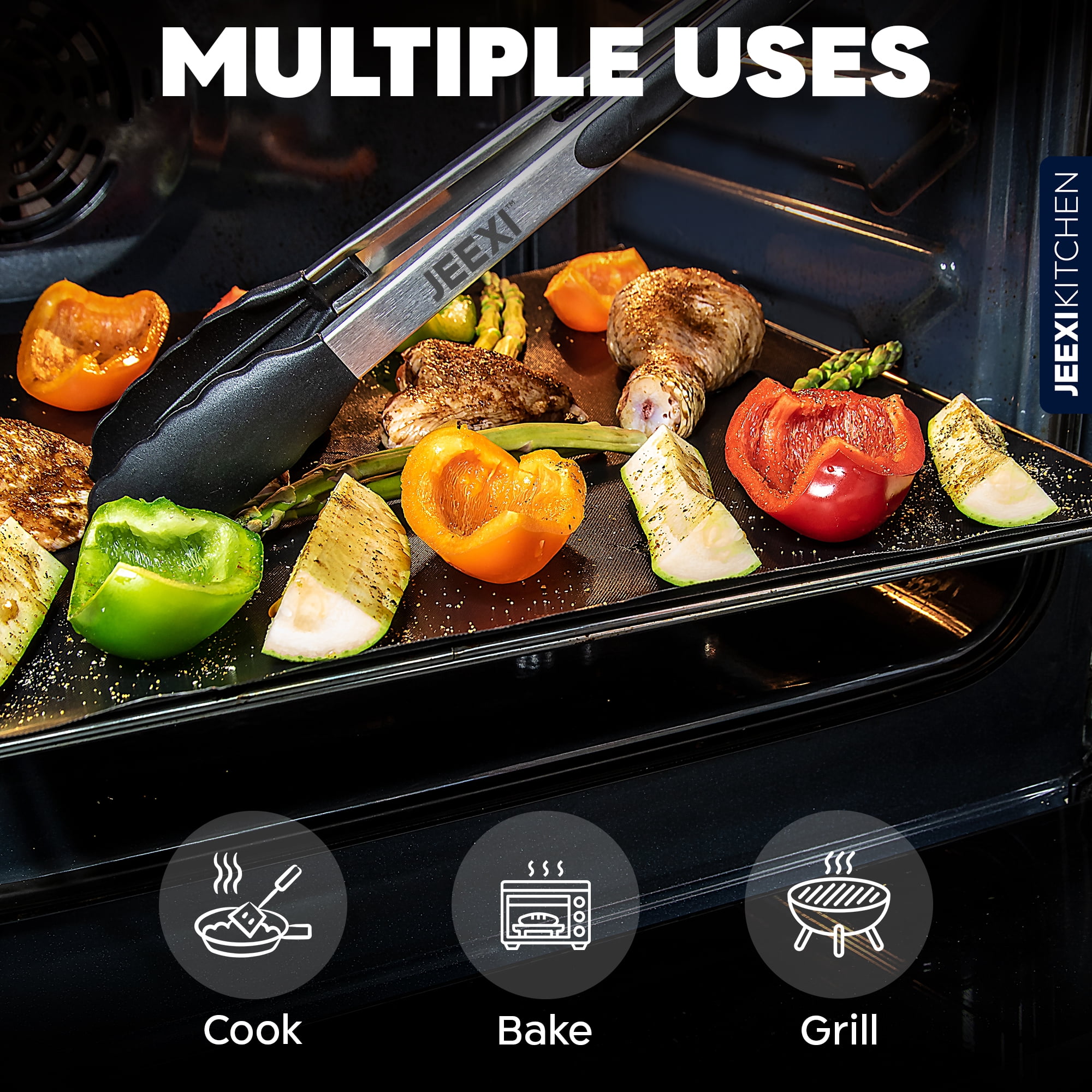 Jeexi Copper Grill Mat Set of 5 - Non-Stick, Heat-Resistant