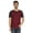 Heather Dark Gray & Maroon, variant on Short Raglan Sleeve Cotton Lightweight Solid T-Shirts Classic Henley T-Shirt For Mens