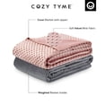 thumbnail image 4 of Cozy Tyme Bisa Weighted Blanket - 20 Pound Dot Velvet Cover 72"x 80" Blush, 4 of 10