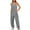 Gray, variant on Akafmk Plus Size Jumpsuits for Women Summer,Casual Rompers for Women,Fashionable Solid Color V-neck Jumpsuit Loose Fitting Overalls