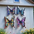 thumbnail image 5 of Metal Butterfly Wall Art Decor 4 Pack, Colorful Hanging Butterfly Sculpture for Indoor Outdoor Garden Yard Patio Fence, Gift for Mom Friend A, 5 of 6