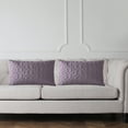 thumbnail image 3 of Set of 2 Throw Pillow Covers Floral Quilted, 12 x 20 Inch (Grey), 3 of 7